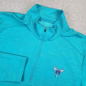 Charlotte Hornets Nike Men's L Blue 1/4 Zip Tech Pullover Long Sleeve
